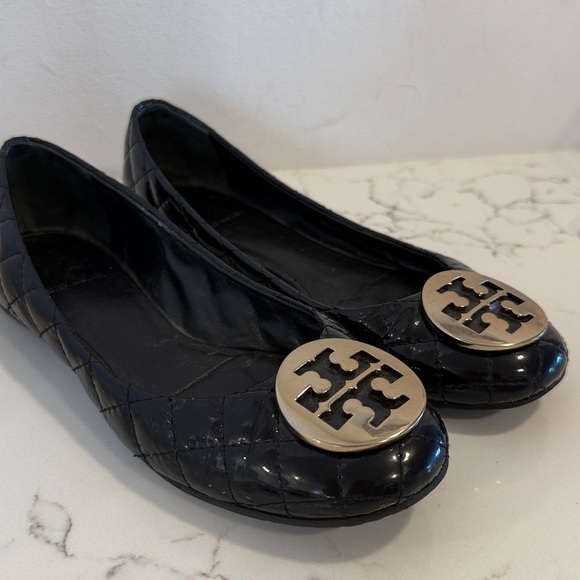 Tory Burch Shoes - Tory Burch Black Leather Flats 8M